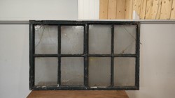 Gebruikt rechthoekig stalraam 1000x630mm klapraam donkergroen