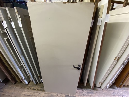 Gebruikte binnendeur 875x2035 linksdraaiend stomp hardhout wit
