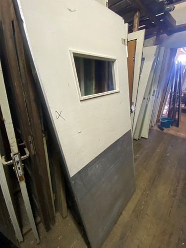 Gebruikte binnendeur 920x2110 klapdeur stomp hout wit