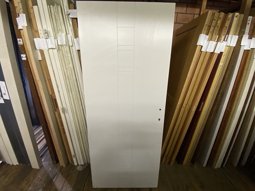 Gebruikte binnendeur 825x2015 rechtsdraaiend stomp hout wit