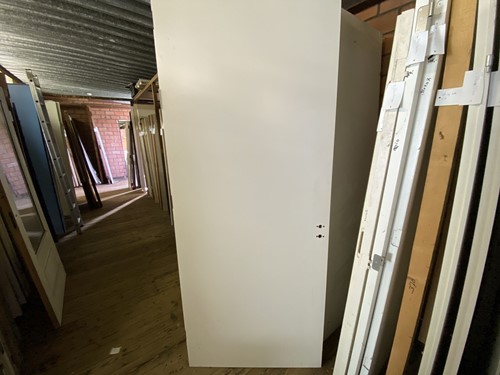 Gebruikte binnendeur 930x2315 linksdraaiend stomp hout wit