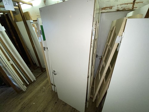 Gebruikte binnendeur 820x2215 linksdraaiend stomp hout wit