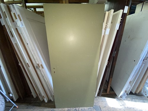 Gebruikte binnendeur 920x2105 linksdraaiend stomp hout groen
