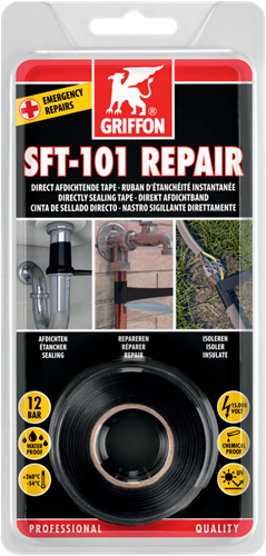 Griffon SFT-101 Repair Rol 25 mm x 3 m (Blister) Zwart