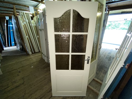 Gebruikte binnendeur 820x1965 linksdraaiend stomp hout wit
