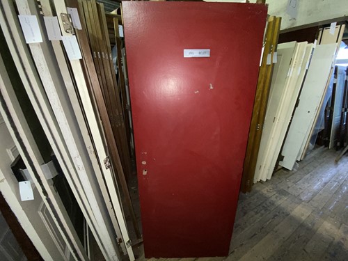 Gebruikte binnendeur 790x1995 linksdraaiend stomp hout rood