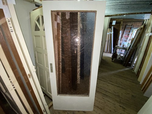 Gebruikte binnendeur 870x2015 linksdraaiend stomp hout wit