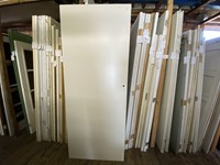 Gebruikte binnendeur 880x2310 rechtsdraaiend stomp hout wit