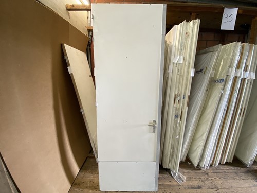 Gebruikte binnendeur 830x2505 linksdraaiend stomp hout wit