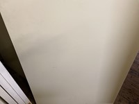 Gebruikte binnendeur 880x2300 linksdraaiend stomp hout lichtgroen-3