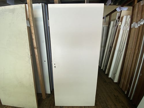 Gebruikte binnendeur 930x2100 rechtsdraaiend stomp hout wit