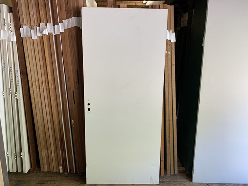Gebruikte binnendeur 930x2115 linksdraaiend stomp hout wit