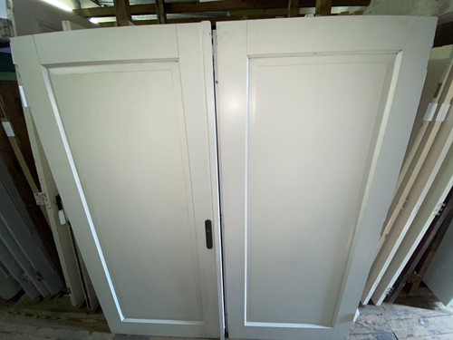 Gebruikte dubbele binnendeur 1860x2110 linksdraaiend stomp hout wit