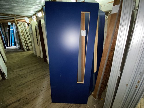 B-keus binnendeur 875x2115 rechtsdraaiend stomp hout blauw