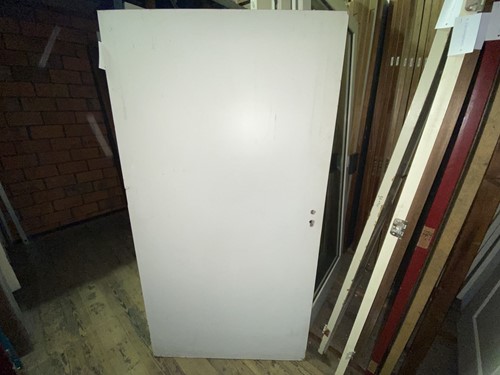 Gebruikte binnendeur 990x1895 linksdraaiend stomp hout wit