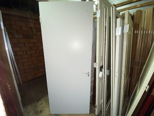 Gebruikte binnendeur 930x2315 rechtsdraaiend stomp hout wit