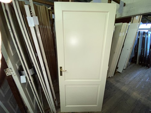 Gebruikte binnendeur 925x2110 linksdraaiend stomp hout gebroken wit