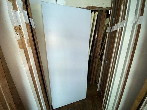 B-keus binnendeur 875x2115 linksdraaiend stomp hout wit/lichtgrijs