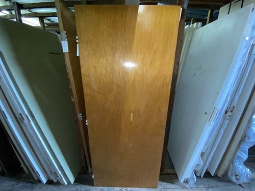 Gebruikte binnendeur 880x2110 linksdraaiend stomp hout bruin