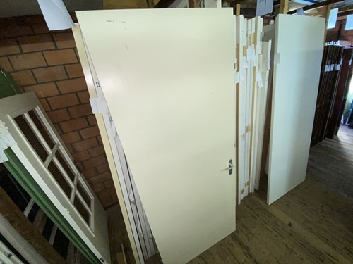 Gebruikte binnendeur 930x2310 linksdraaiend opdek hout wit