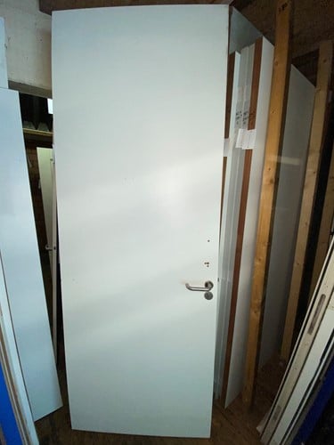 Gebruikte brandwerende binnendeur 920x2540 linksdraaiend stomp hout wit