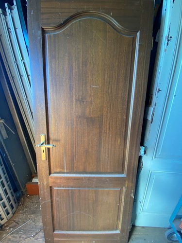 Gebruikte binnendeur 778x2000 linksdraaiend opdek hout bruin