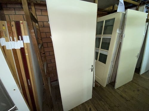 Gebruikte binnendeur 830x2305 linksdraaiend opdek hout wit-2