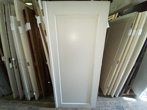 Gebruikte binnendeur 930x2110 linksdraaiend stomp hout wit