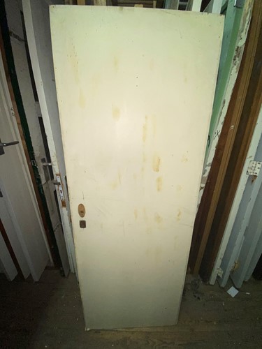 Gebruikte binnendeur 700x1914 linksdraaiend stomp hout wit / bruin