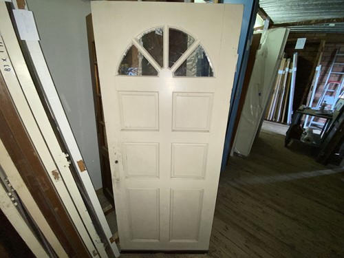 Gebruikte binnendeur 830x1905 rechtsdraaiend stomp hout wit