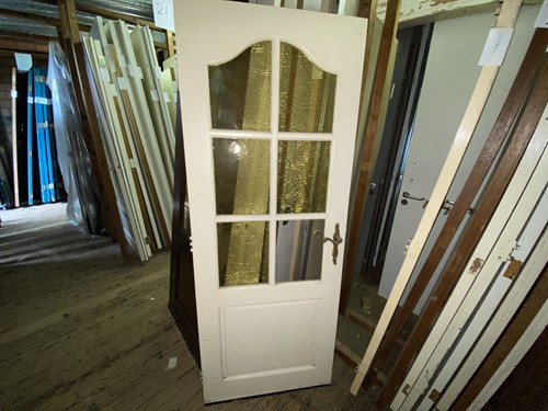 Gebruikte binnendeur 770x1985 linksdraaiend stomp hout wit