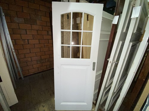 Gebruikte binnendeur 775x2010  rechtsdraaiend stomp hout wit