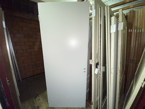 Gebruikte binnendeur 930x2315 rechtsdraaiend stomp hout wit