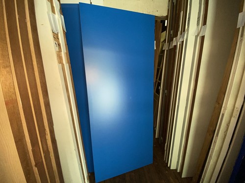 B-keus binnendeur 875x2115 rechtsdraaiend stomp hout blauw