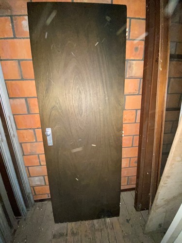 Gebruikte binnendeur 727x2014 rechtsdraaiend stomp hout groen