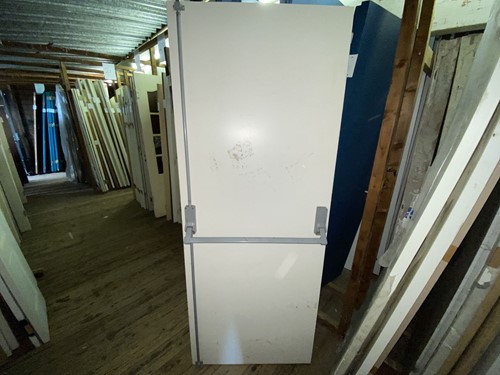 Gebruikte binnendeur 830x2115 linksdraaiend stomp hout wit