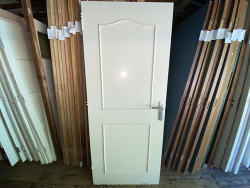 Gebruikte binnendeur 875x2105 linksdraaiend stomp hout wit