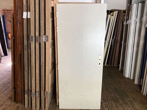 Gebruikte binnendeur 835x2000 linksdraaiend stomp hout gebroken wit