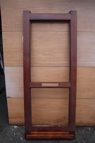 B-keus buitendeur 880x2115 linksdraaiend stomp hout bruin