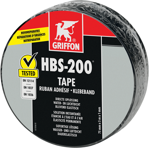 Griffon HBS-200 Tape Rol 7,5 cm x 5 m Zwart