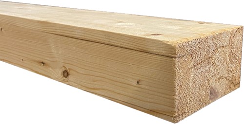 Circulaire vuren balk gelamelleerd geschaafd 50x130x3900