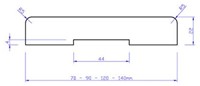 Beuken stofdorpel 95 cm lang 23 x 120 mm-2