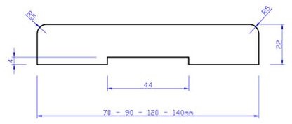 Beuken stofdorpel 95 cm lang 23 x 120 mm-2