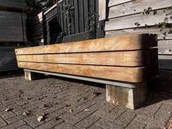 Hardhouten bank / park bank B2600mmxD500mmxH500mm (Grijsen)