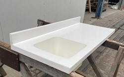 Gebruikt polyester spoeltafel l1550 x B600