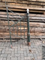 Gebruikt gietijzeren sierhekwerk 2-delig groen-2