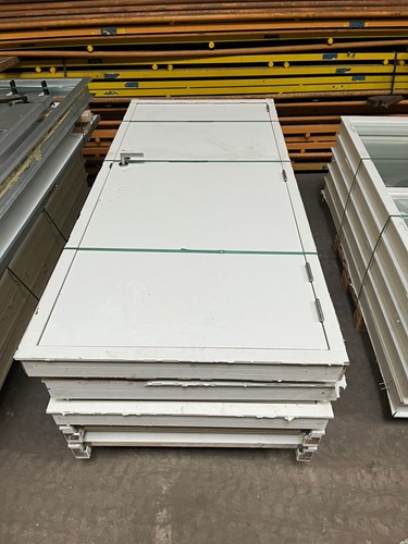 Gebruikte binnendeur incl. kozijn H2315mm x B930 stomp HPL wit mat (knop+klink)
