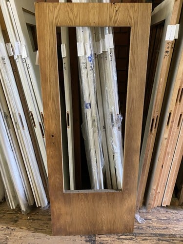 B-keus binnendeur 780x2015 rechtsdraaiend opdek hout met uitsparing voor raam