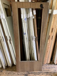 B-keus binnendeur 830x2015 stomp hout bruin met uitsparing raam