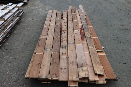 Gebruikte houten vloerdelen L3350mmxB119mm blank (per m²)